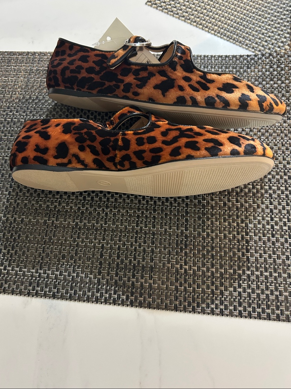 Leopard Print women’s Mary Jane Shoes - Brown/Black - Picture 4 of 4